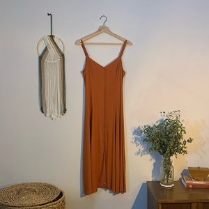 🍯 Soft Orange Maxi Sundress (Strappy Corset Dress)